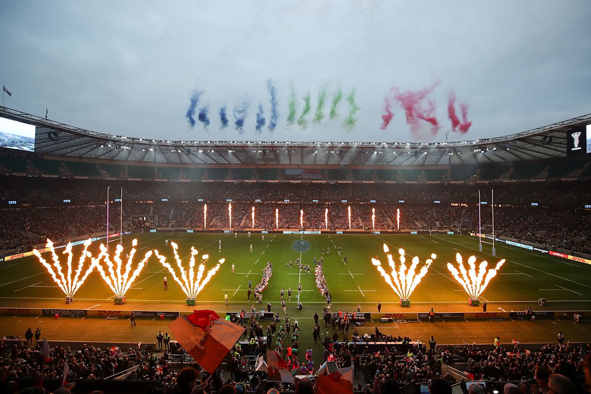 Entrée des joueurs sur la pelouse de Twickenham