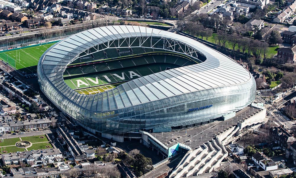 vue aérienne du stade Aviva Dublin Irlande