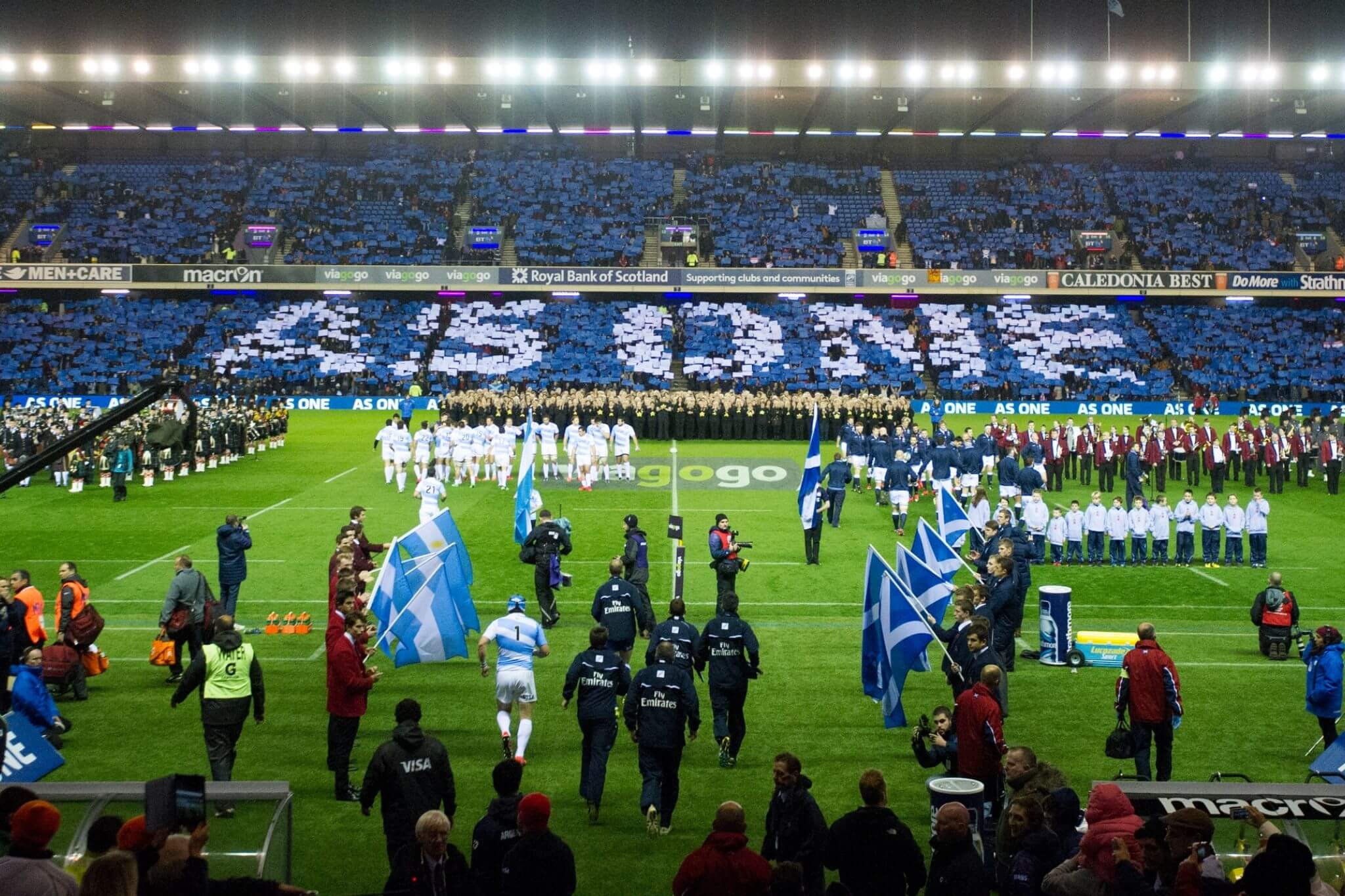 Entrée des joueurs à Murrayfield lors du match Écosse v Argentine lors de la tournée d'automne